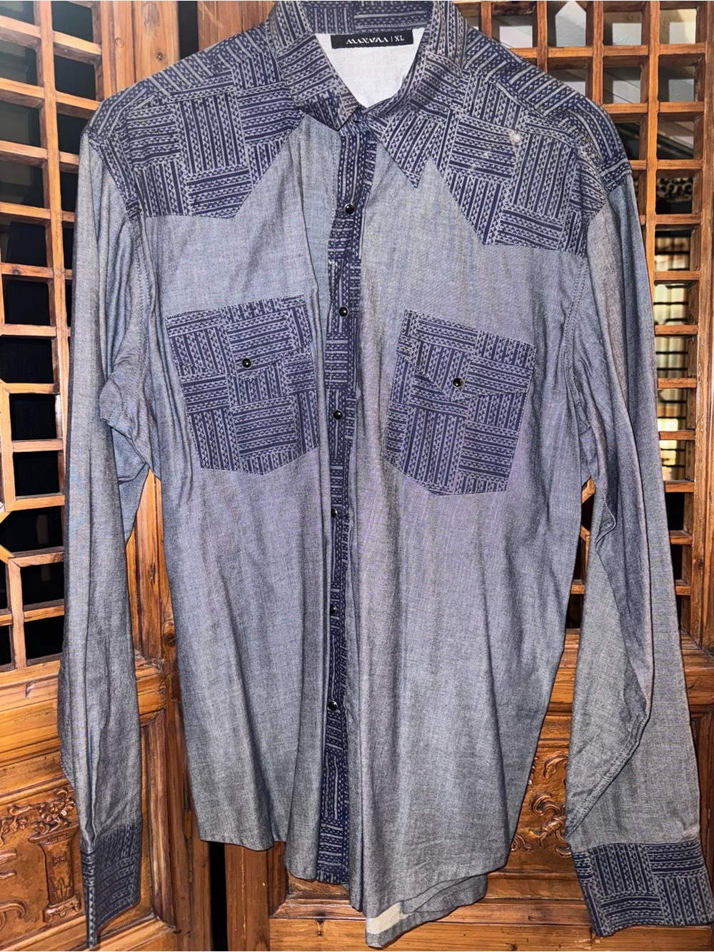 Manaola Hawaii Denim snap long sleeve